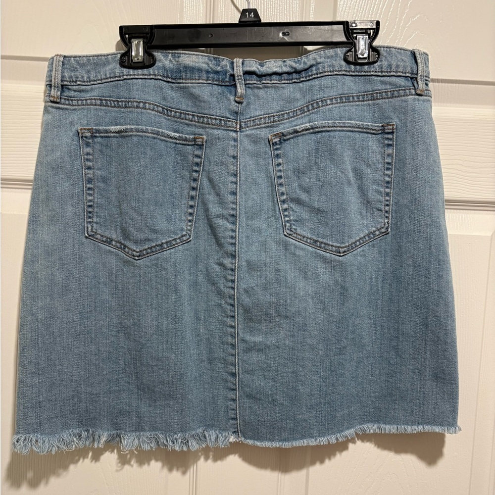 A.N.A Embroidered Denim Jean Skirt Size 14 - Picture 2 of 9
